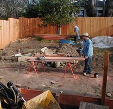 Redwood Fence and Retaining Wall construction