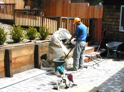 After- Redwood Fence, Redwood Retaining Wall , Pavers & Plantings